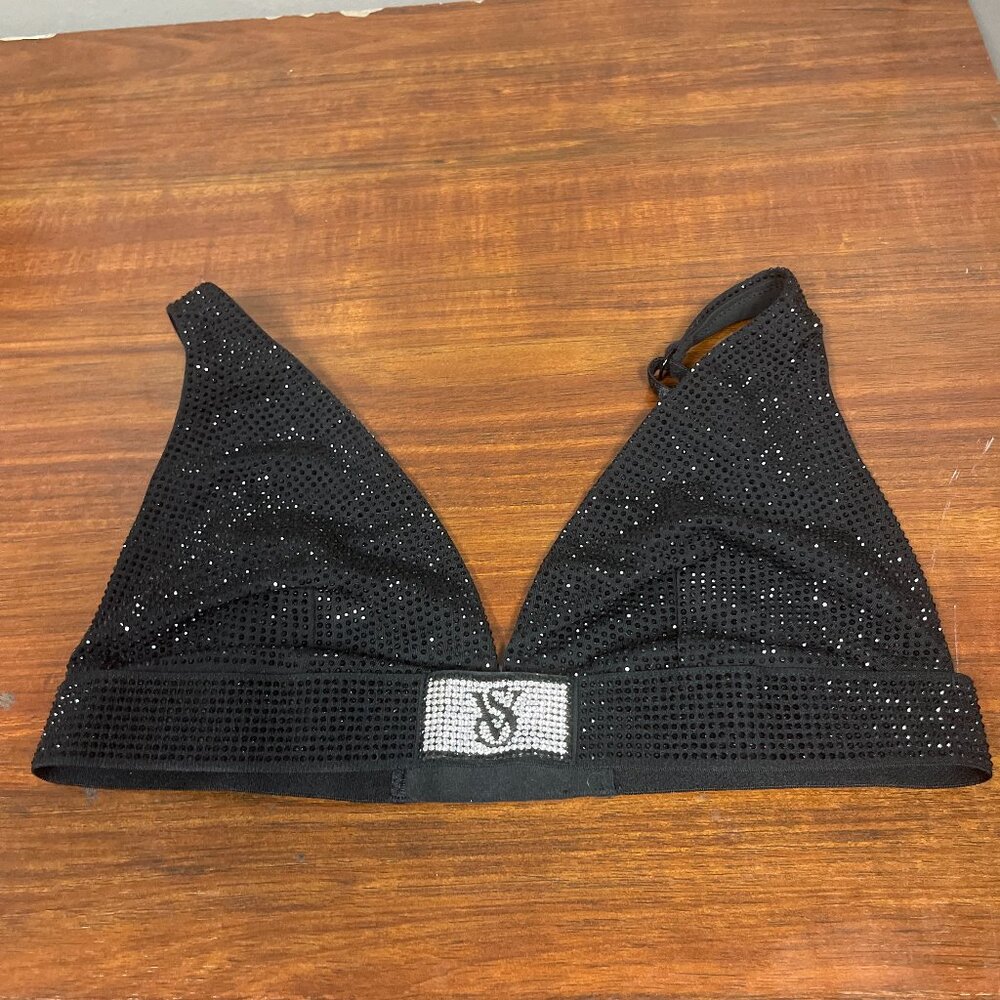 Victoria's Secret Black Bedazzled Wireless Bralette Size XS